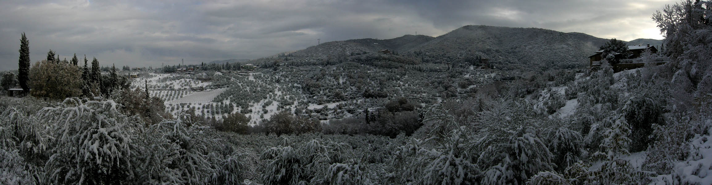 La magica atmosfera del Chianti innevato